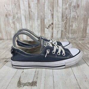 Converse Chuck Taylor All Star Shoreline Navy Blue Slip On Sneakers 537080F 6.5